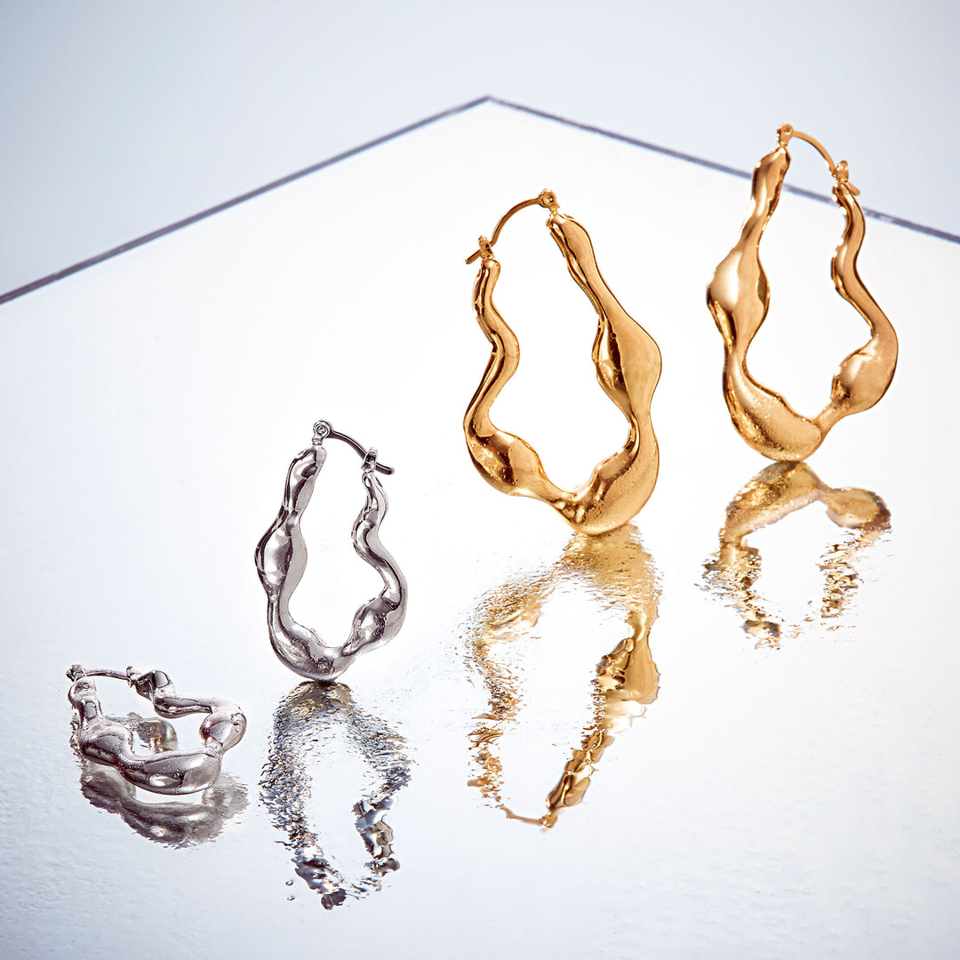 FLOW LARGE HOOPS GOLD