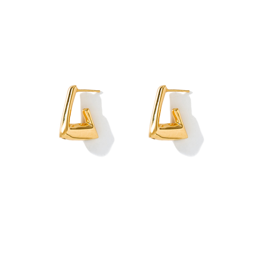 SLEEK SMALL TRIANGULAR HOOPS GOLD