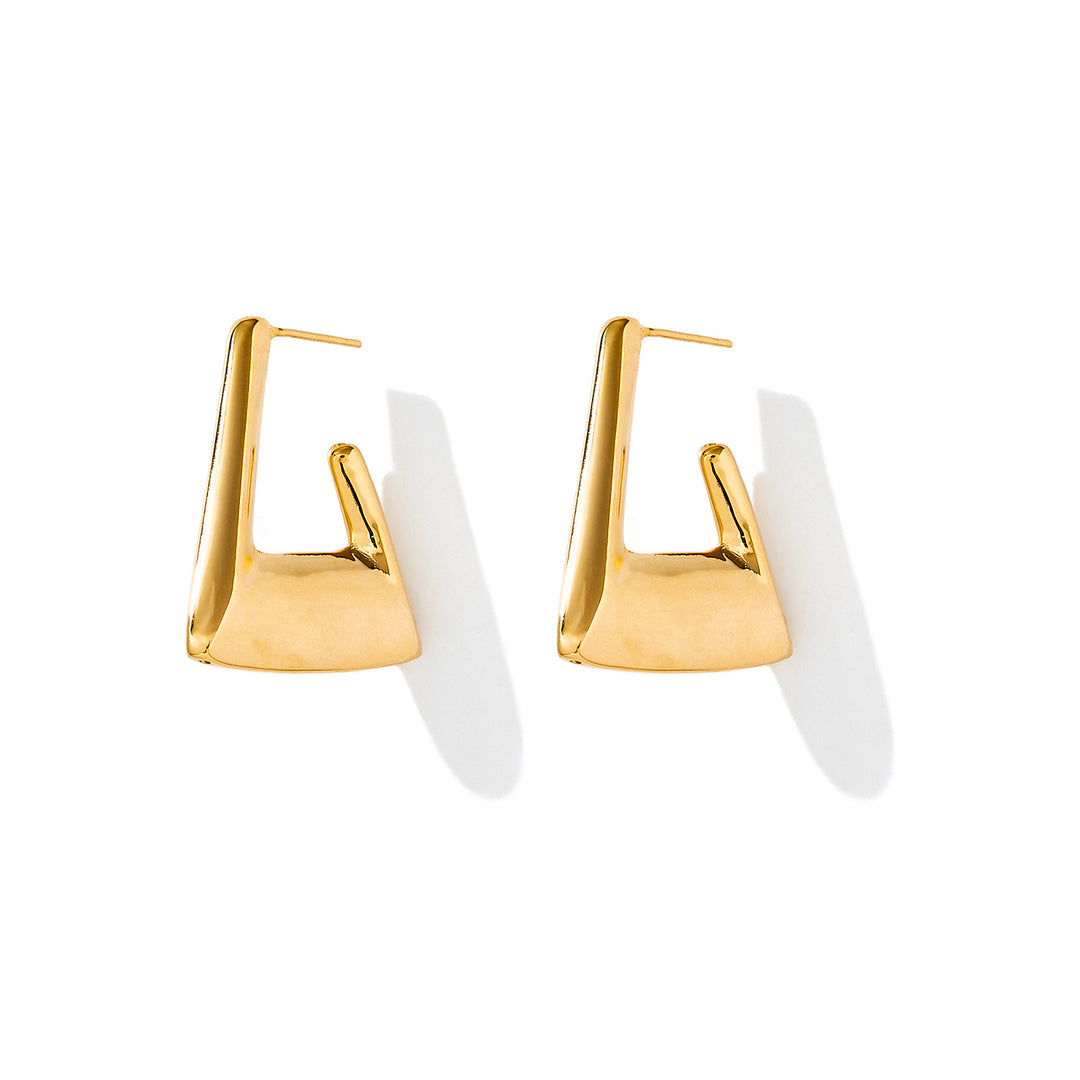 SLEEK LARGE TRIANGULAR HOOPS GOLD