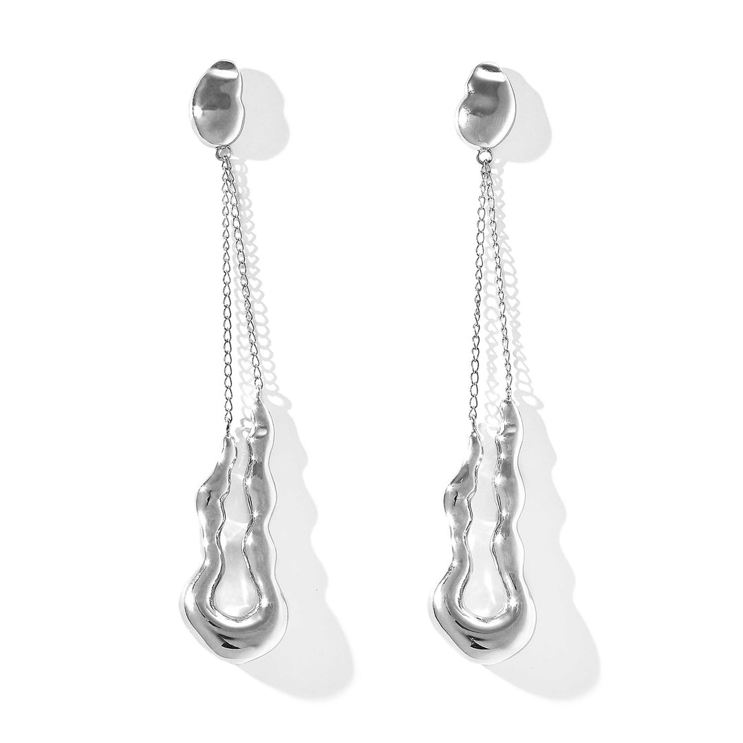 FLOW DROP EARRINGS SILVER