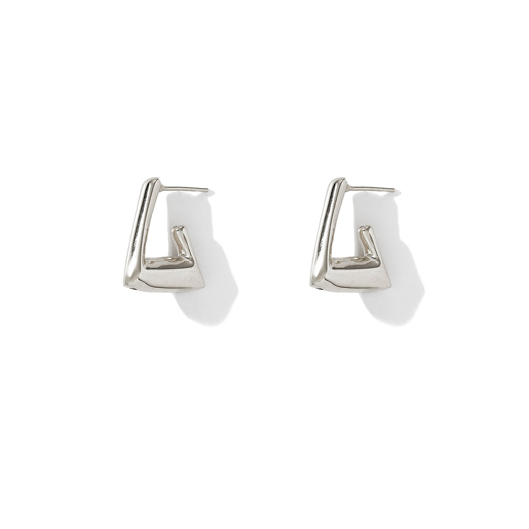 SLEEK SMALL TRIANGULAR HOOPS SILVER